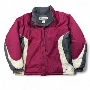 Columbia Ski Jacket Women 1X Pink Nylon Winter Coat Snow Outerwear Warm